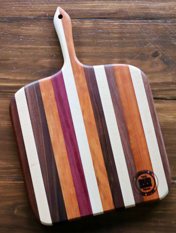 Maple Wood Cutting Board with Cherry Inlay Maple Offset Cutting Board